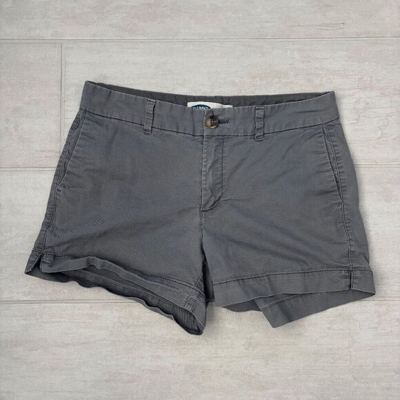 Old Navy Everyday Shorts Chino Gray Khaki 6 Pockets Mid-Rise 3" inseam Belt Loop - Picture 1 of 5